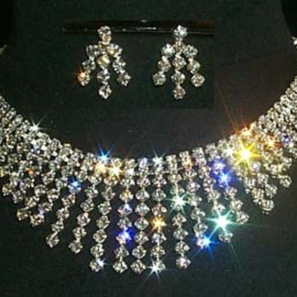 Jewelry - Rhinestone Necklace and Earring set